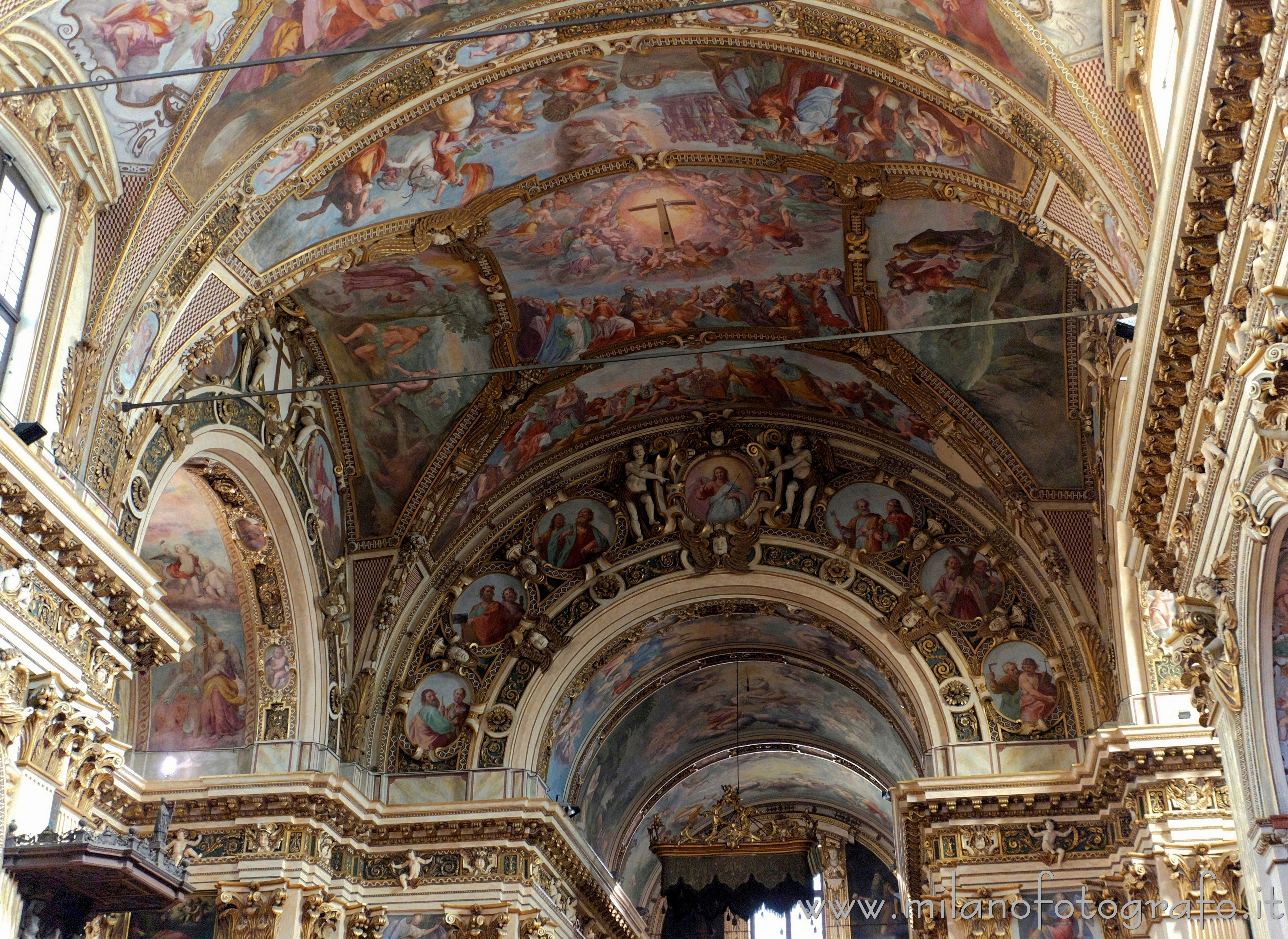 Milan (Italy) - Triumphal arch and vault of the crossing of the Church of Sant'Antonio Abate